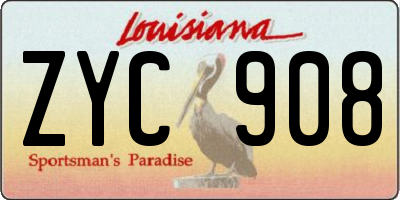 LA license plate ZYC908