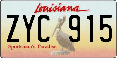 LA license plate ZYC915