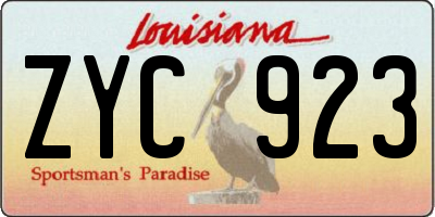 LA license plate ZYC923