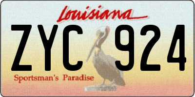 LA license plate ZYC924