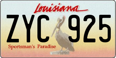 LA license plate ZYC925