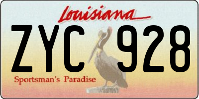 LA license plate ZYC928