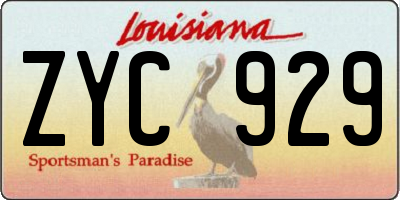 LA license plate ZYC929