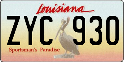LA license plate ZYC930