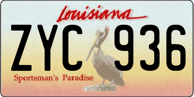 LA license plate ZYC936