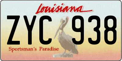 LA license plate ZYC938
