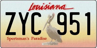 LA license plate ZYC951