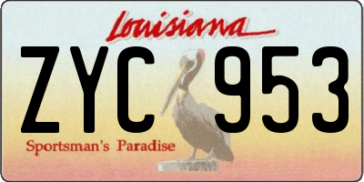 LA license plate ZYC953
