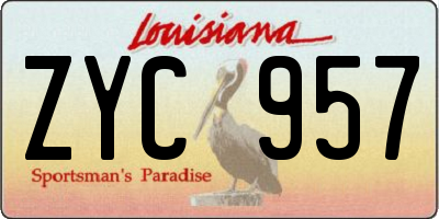 LA license plate ZYC957
