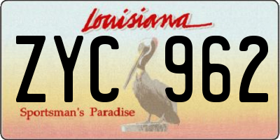 LA license plate ZYC962