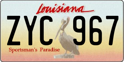 LA license plate ZYC967