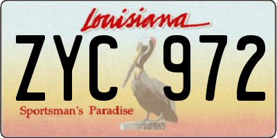 LA license plate ZYC972