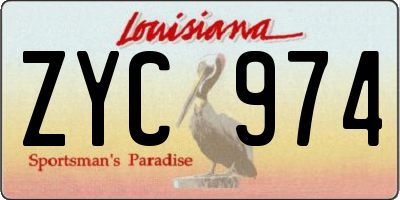 LA license plate ZYC974
