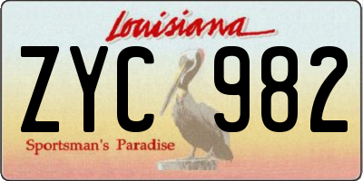 LA license plate ZYC982