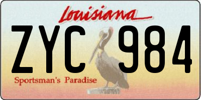 LA license plate ZYC984