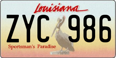 LA license plate ZYC986