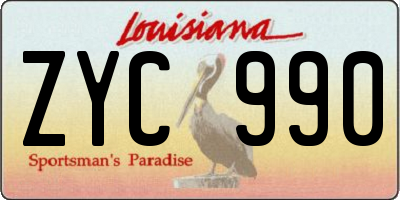 LA license plate ZYC990
