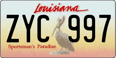 LA license plate ZYC997