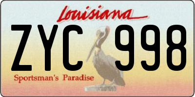 LA license plate ZYC998