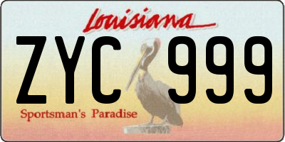 LA license plate ZYC999