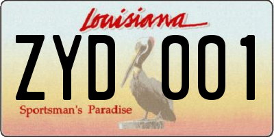LA license plate ZYD001