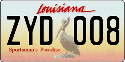 LA license plate ZYD008