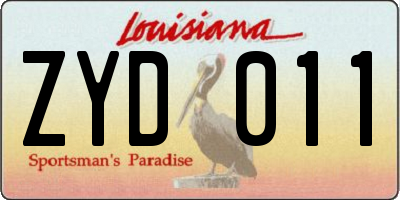 LA license plate ZYD011