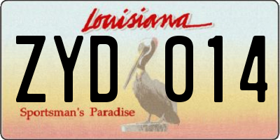 LA license plate ZYD014