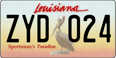 LA license plate ZYD024