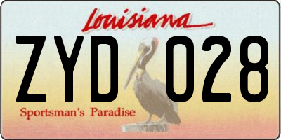 LA license plate ZYD028
