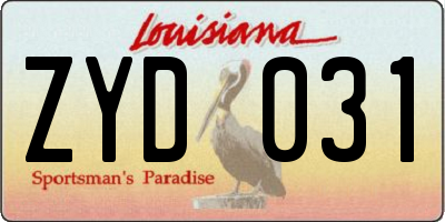 LA license plate ZYD031