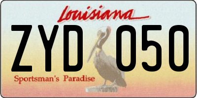 LA license plate ZYD050