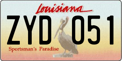 LA license plate ZYD051