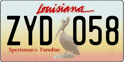 LA license plate ZYD058