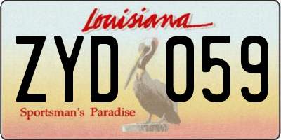 LA license plate ZYD059
