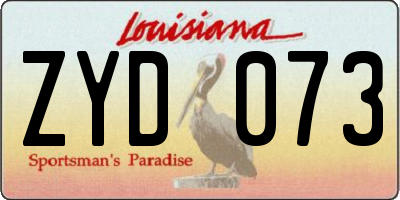 LA license plate ZYD073