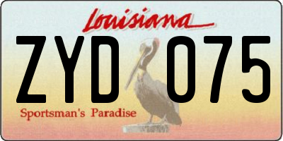LA license plate ZYD075