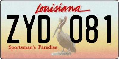LA license plate ZYD081