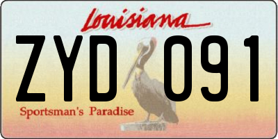 LA license plate ZYD091