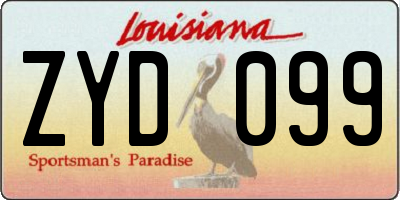 LA license plate ZYD099