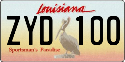 LA license plate ZYD100