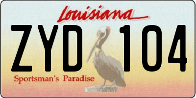 LA license plate ZYD104