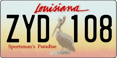 LA license plate ZYD108
