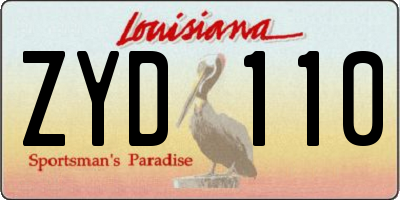 LA license plate ZYD110