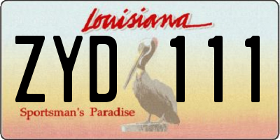 LA license plate ZYD111