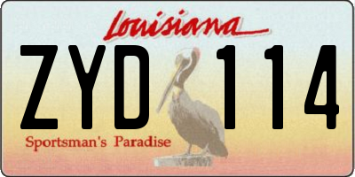 LA license plate ZYD114