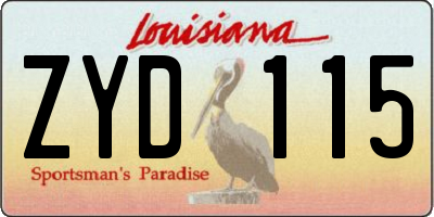 LA license plate ZYD115