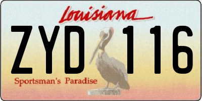 LA license plate ZYD116