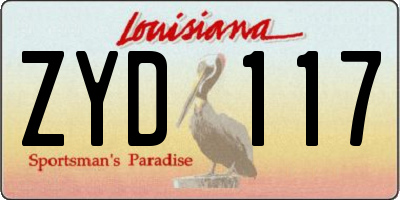 LA license plate ZYD117