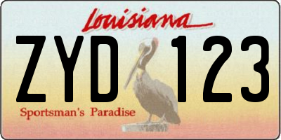 LA license plate ZYD123